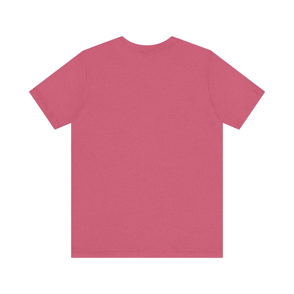 Plain pink short sleeve t-shirt back view on white background