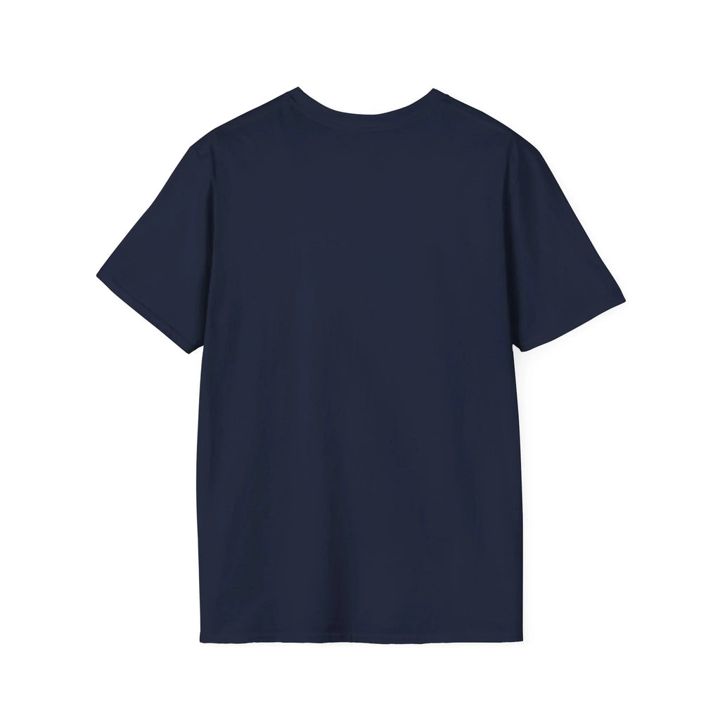 plain navy blue t-shirt back view on white background