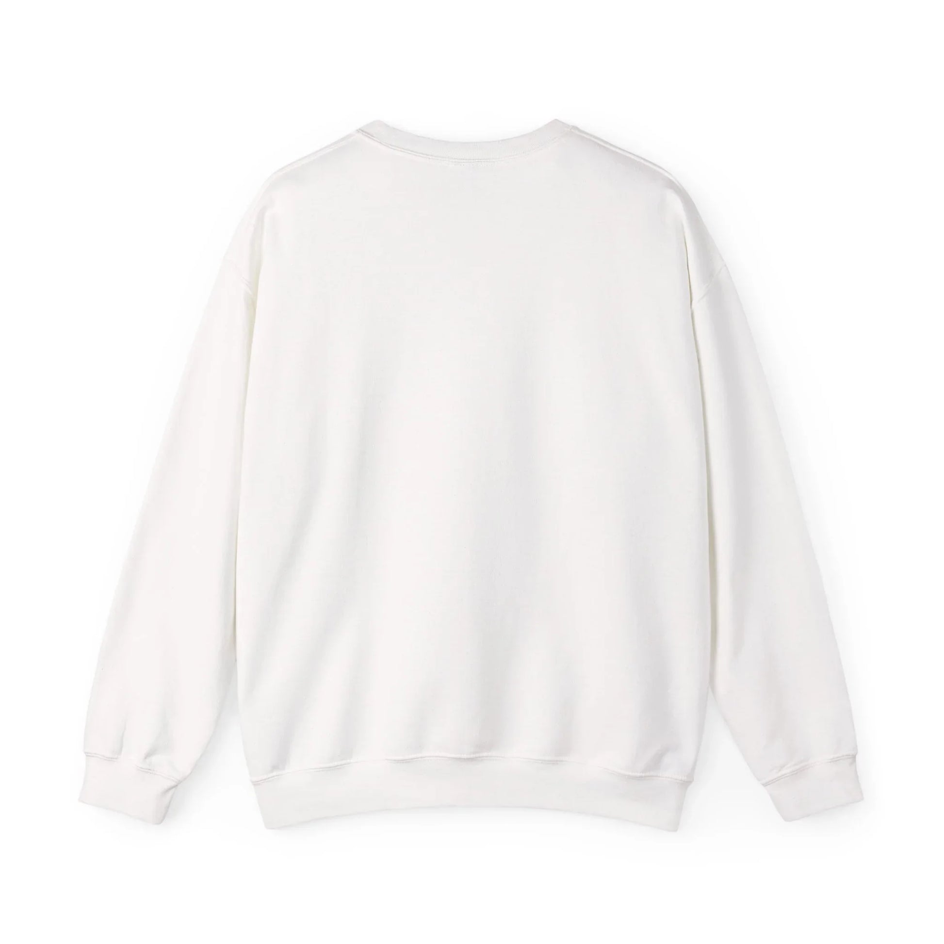 Plain white crewneck sweatshirt back view on white background