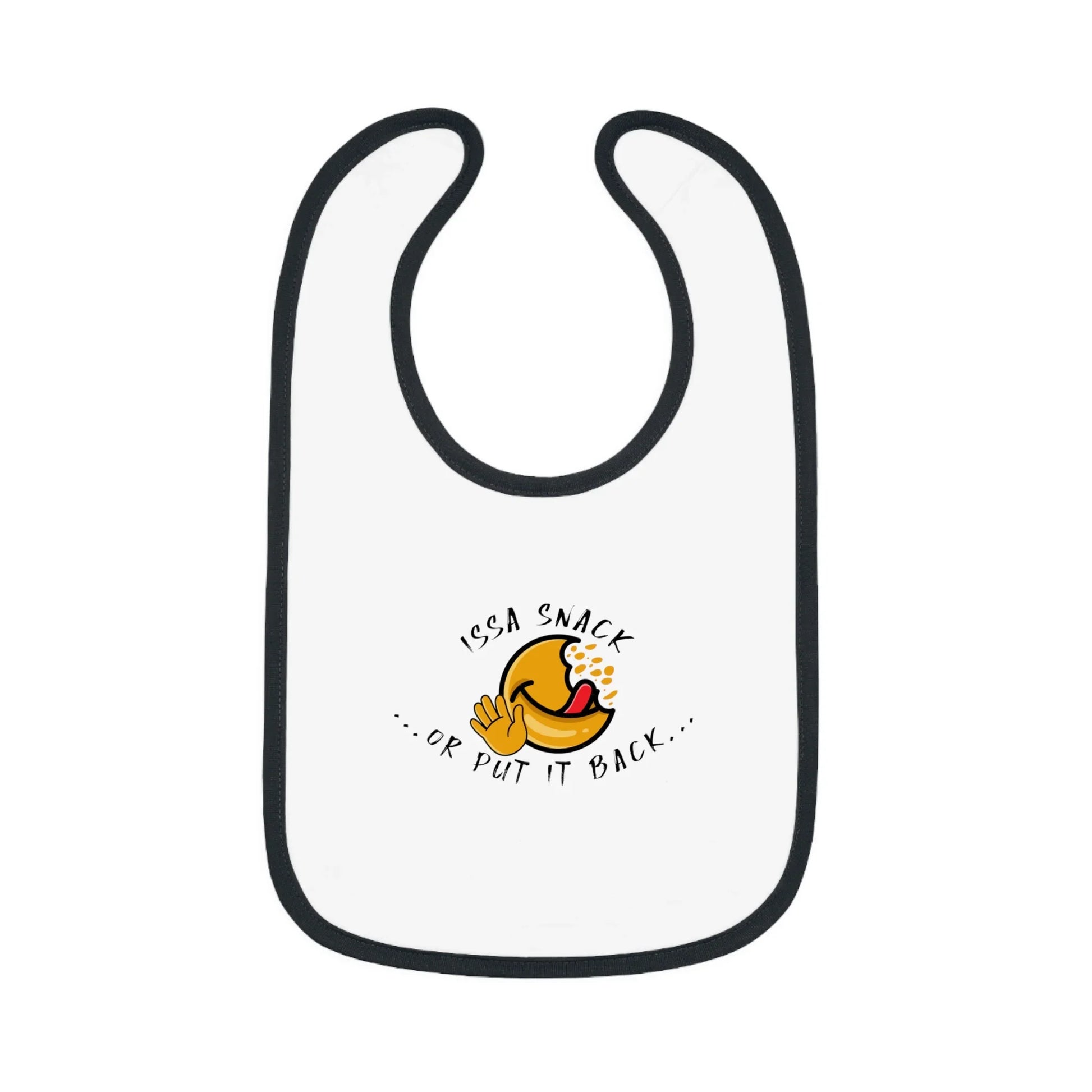 Baby Bib – Soft Cotton with Contrast Trim & Velcro Bibs - Issa Snack Or Put It Back 