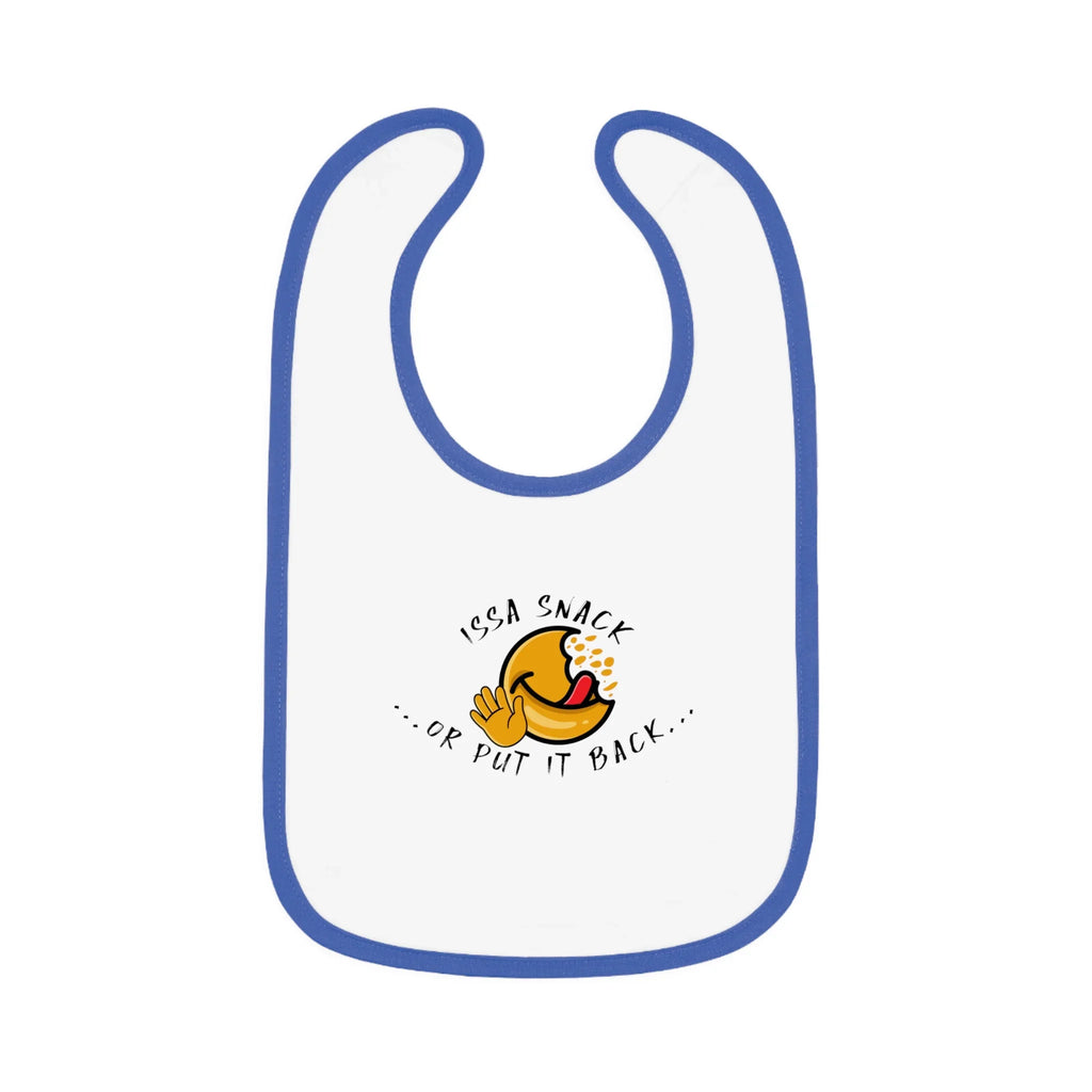 Baby Bib – Soft Cotton with Contrast Trim & Velcro Bibs - Issa Snack Or Put It Back 
