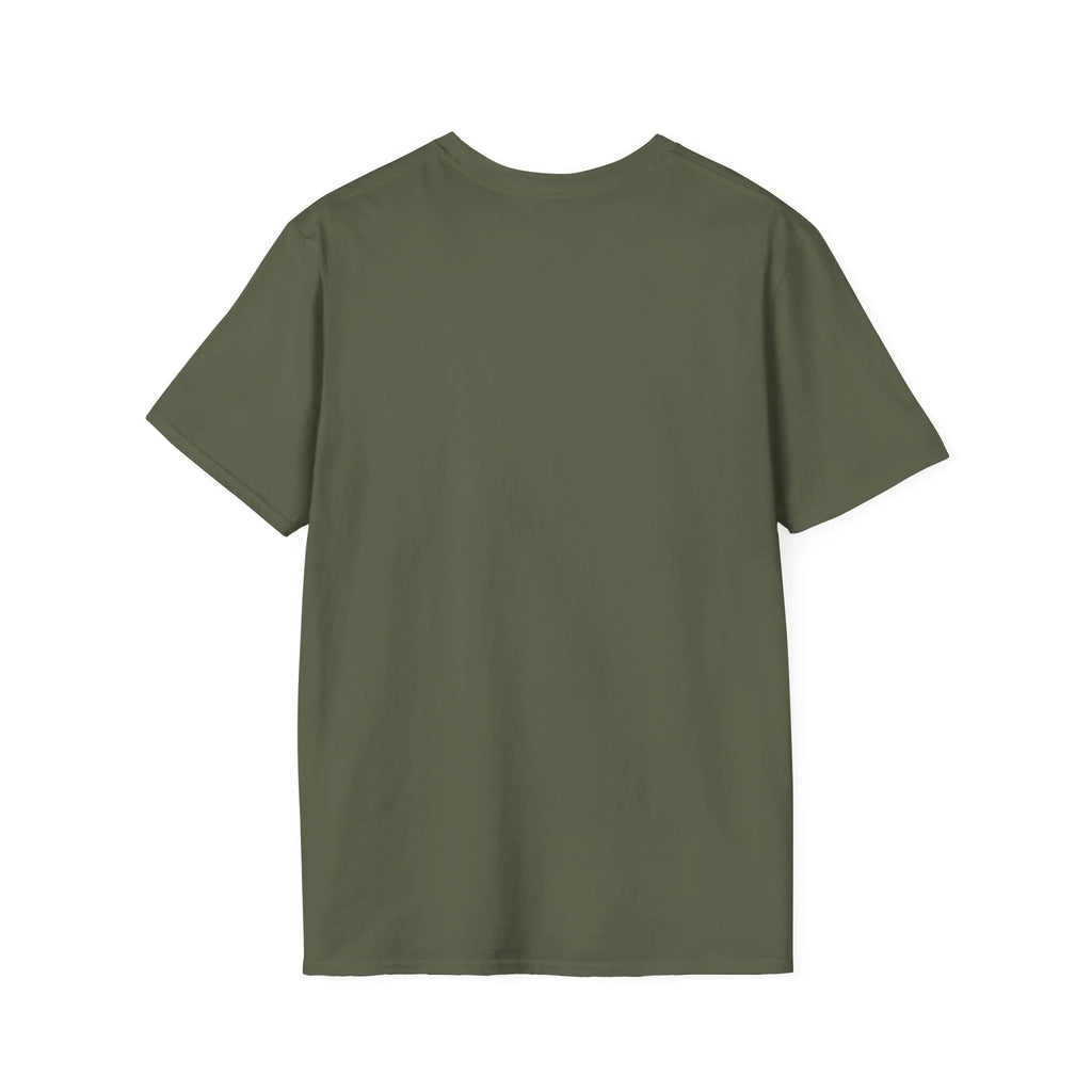 Olive green short sleeve t-shirt plain back on white background