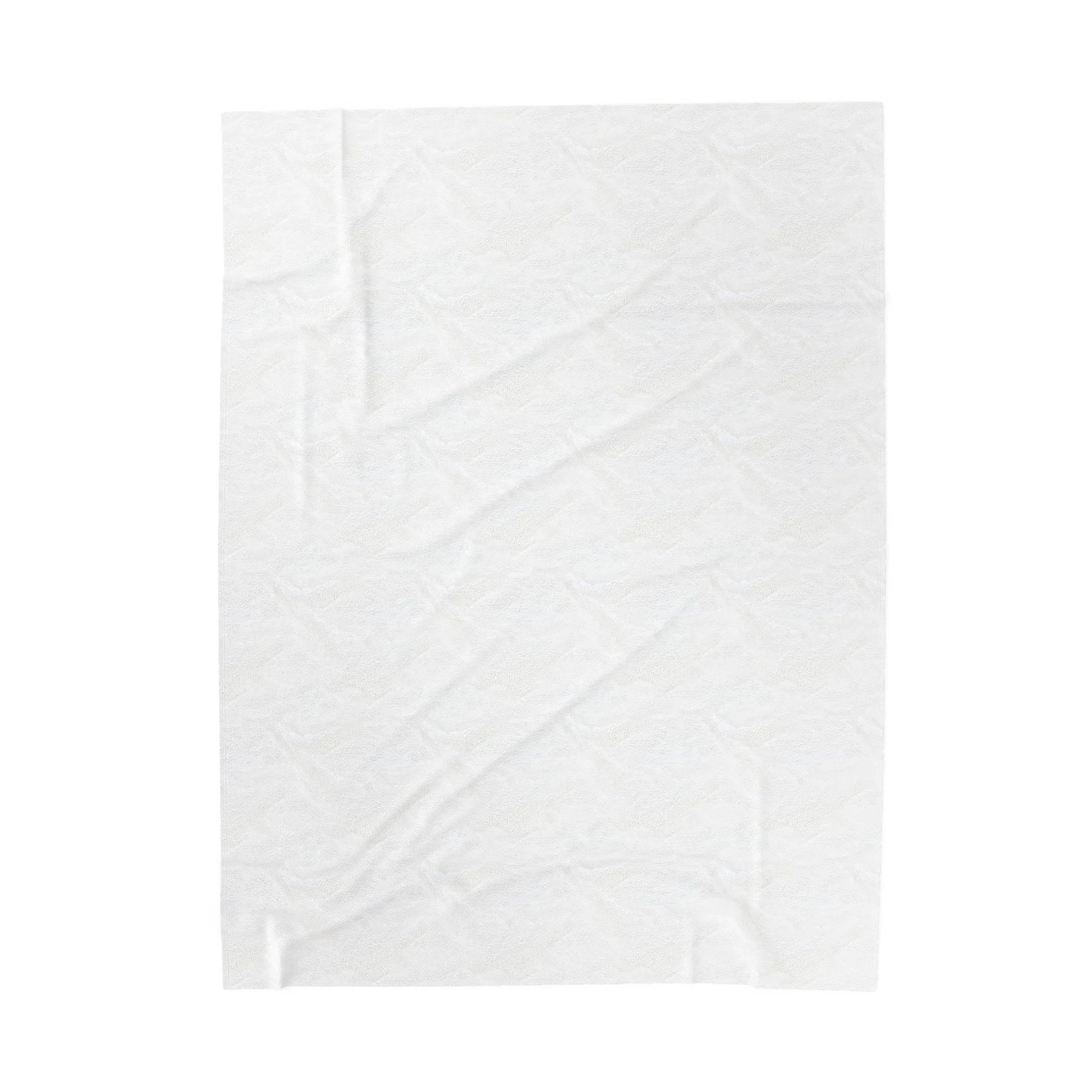 White textured fabric sheet with subtle pattern and visible creases on a plain background