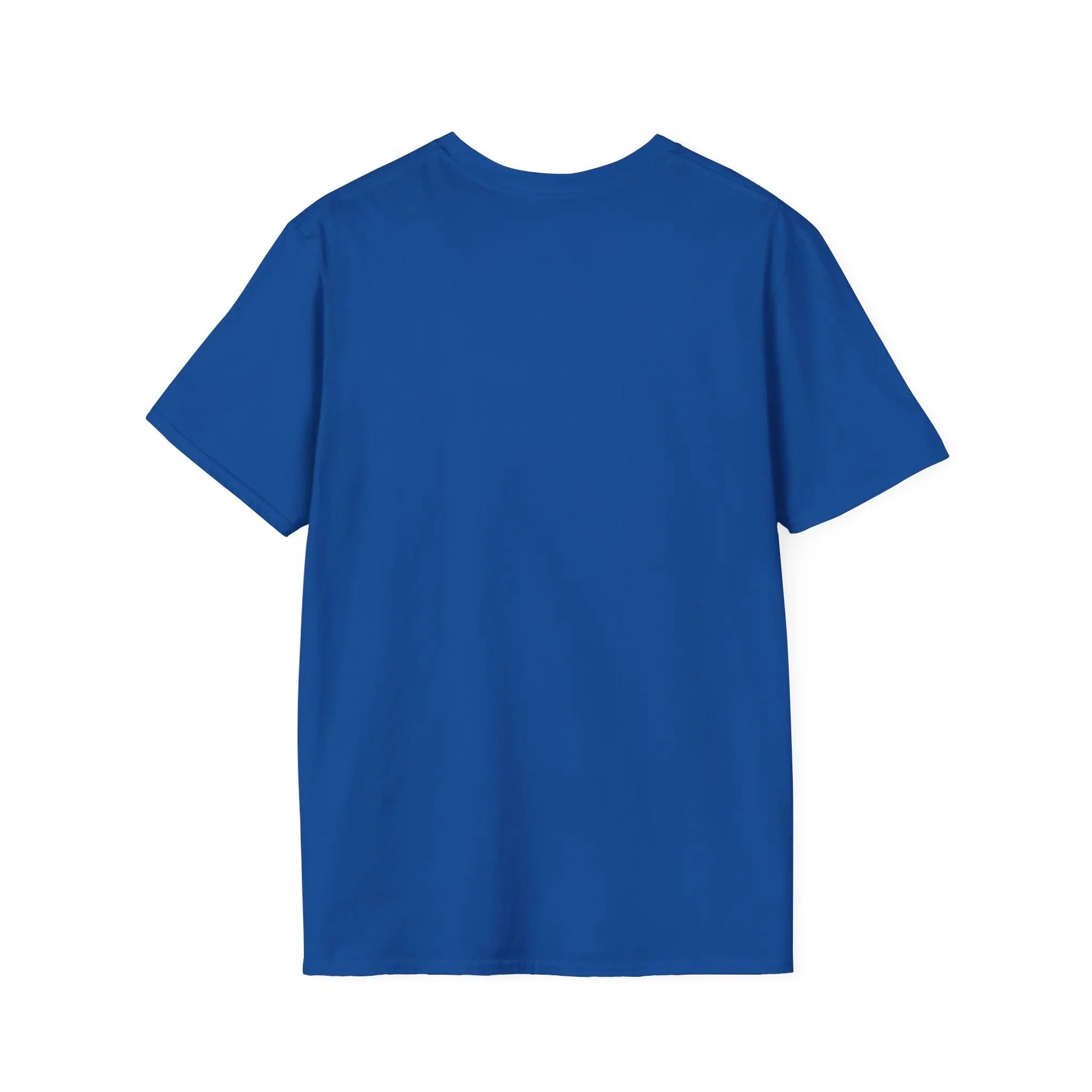 Plain royal blue short sleeve t-shirt displayed on a white background