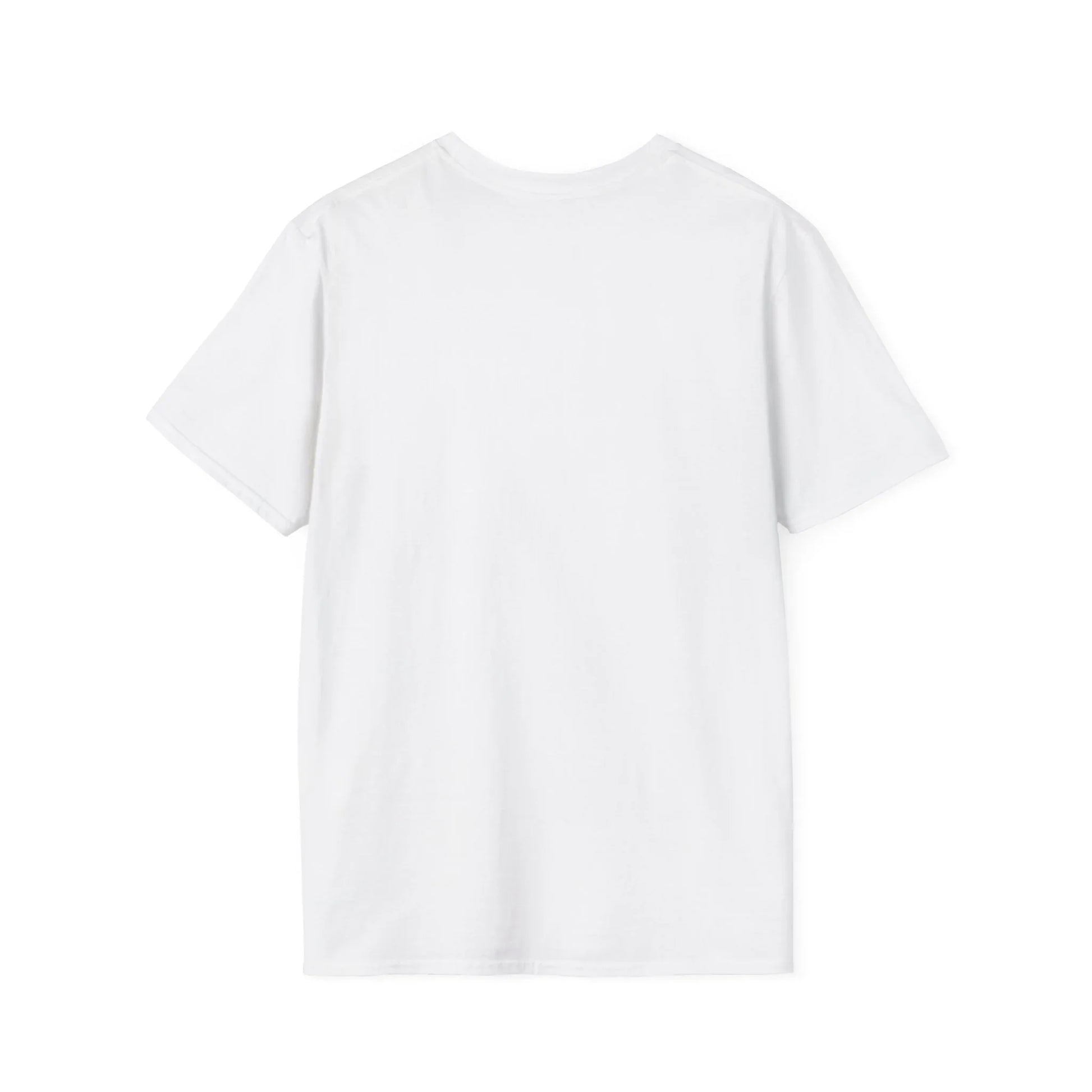Plain white short sleeve cotton t-shirt displayed flat on a white background