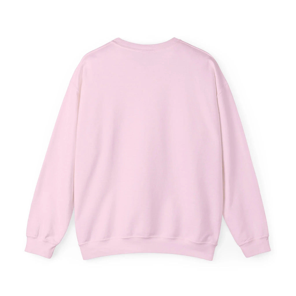 Light pink crewneck sweatshirt long sleeves plain back view