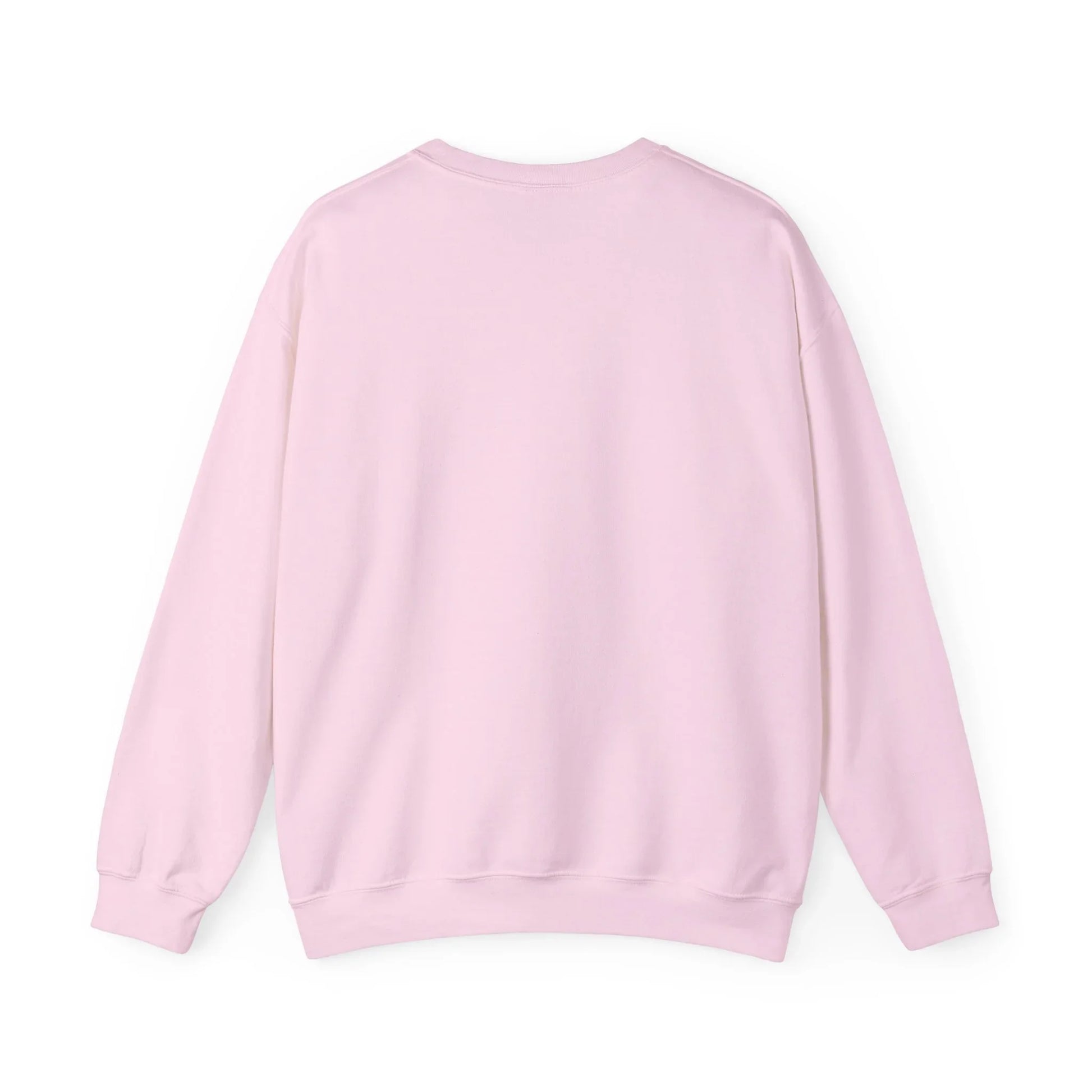 Light pink crewneck sweatshirt long sleeves plain back view