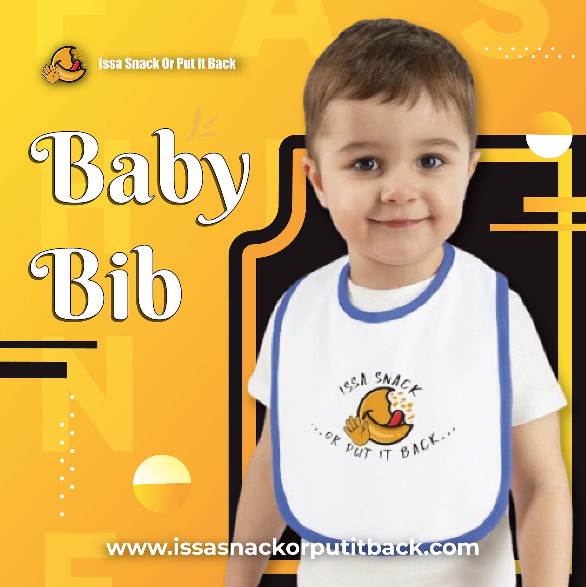 Baby Bib – Soft Cotton with Contrast Trim & Velcro Bibs