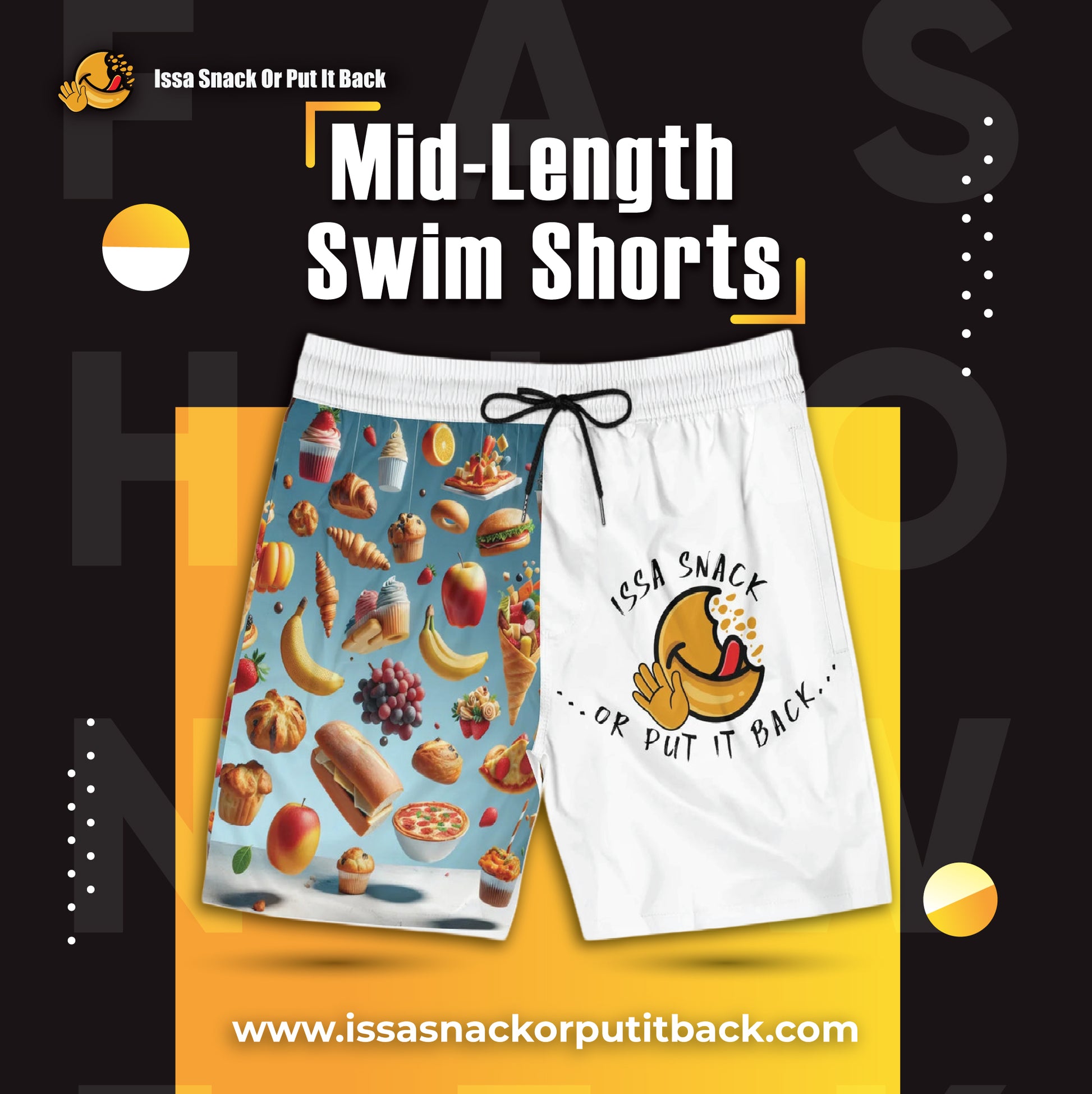 Men's Mid-Length Swim Shorts | Issa Snack Or Put It Back
